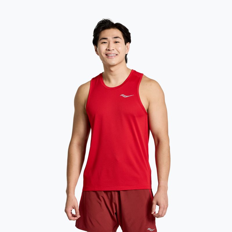 Pánské běžecké tričko Saucony Stopwatch Singlet červené SAM800277-PP
