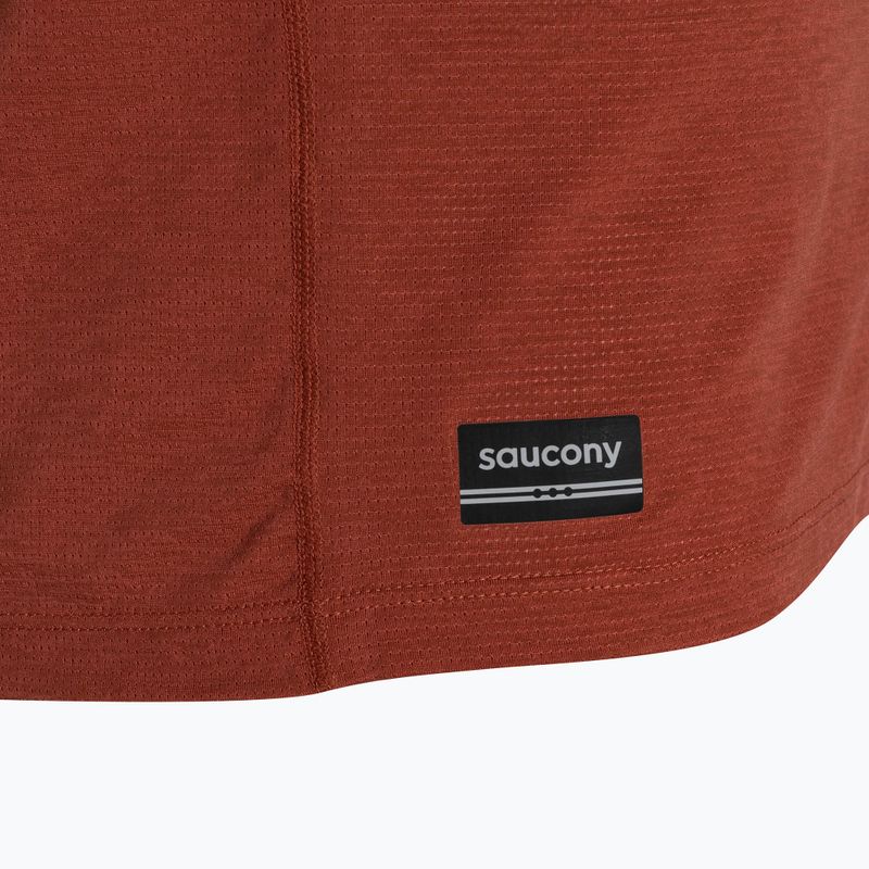 Pánské běžecké tričko Saucony Stop tričko watch paprika heather 3