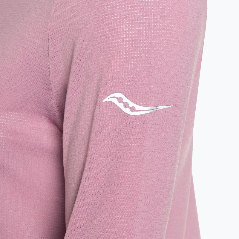 Dámské běžecké tričko Longsleeve Saucony Stop tričko watch orchid heather 5