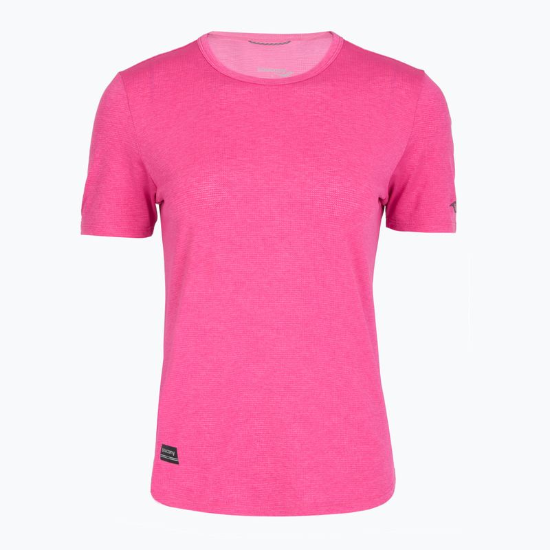 Dámské běžecké tričko Saucony Stopwatch SS fuchsia heather