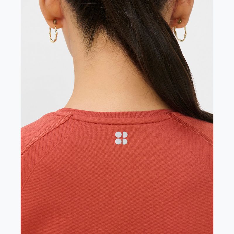 Dámské tričko na jógu Sweaty Betty Athlete Crop Seamless Workout terrazzo red 5