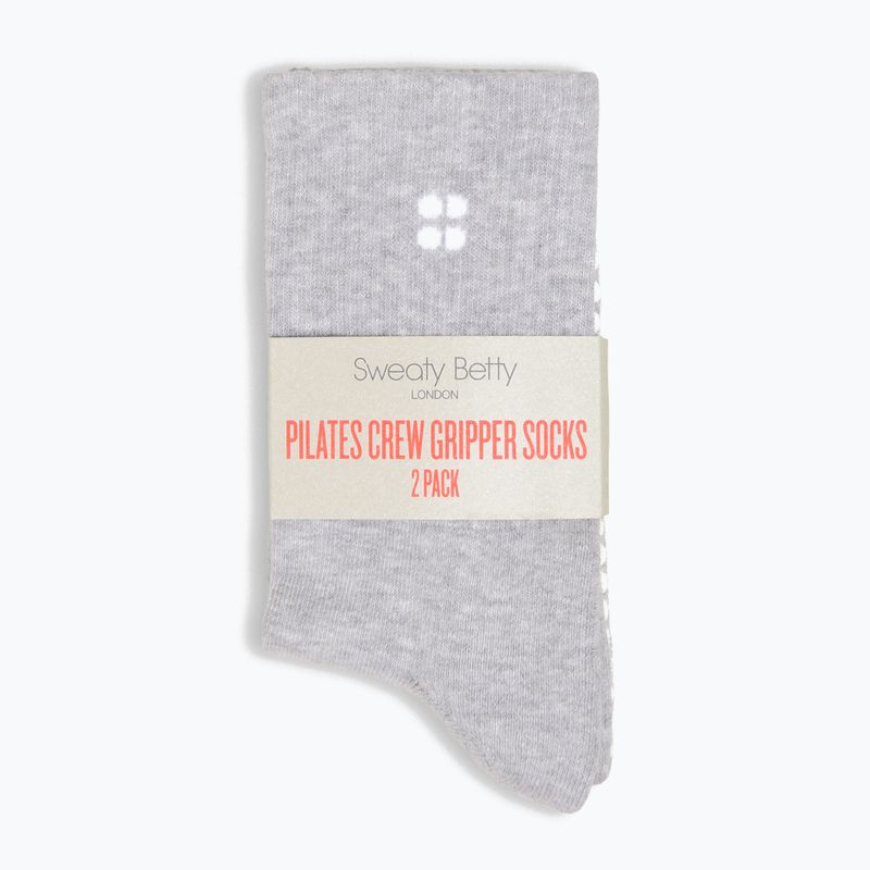 Dámské ponožky Sweaty Betty Pilates Crew Gripper 2 pary light grey marl 2