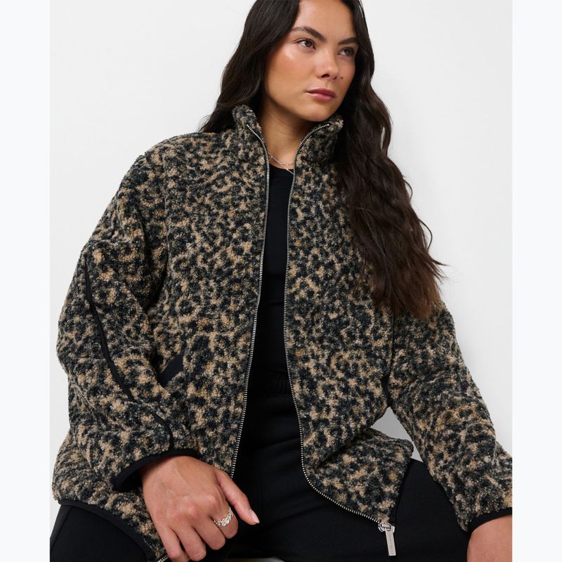 Dámská mikina Sweaty Betty Plush Contrast Zip Up Fleece brown ink leopard print 4