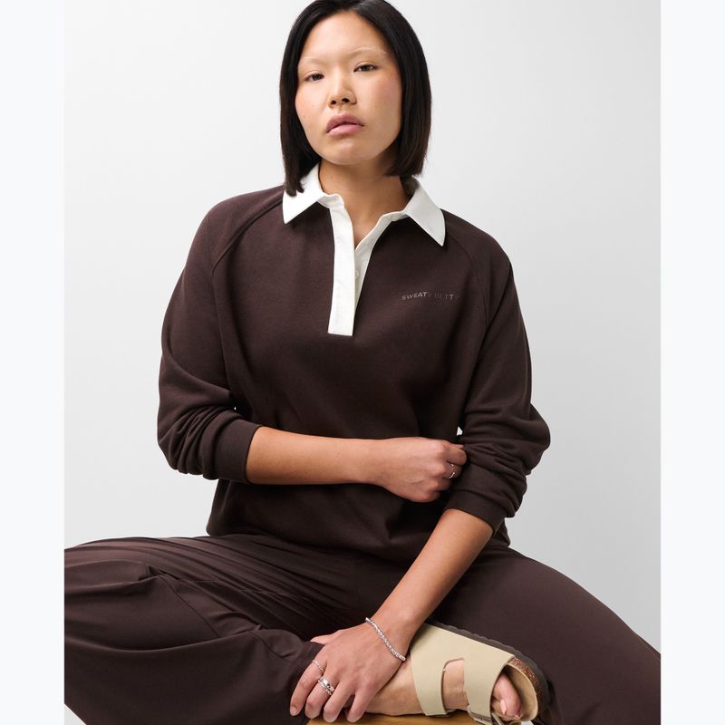 Dámská mikina Sweaty Betty Revive Rugby espresso brown 4
