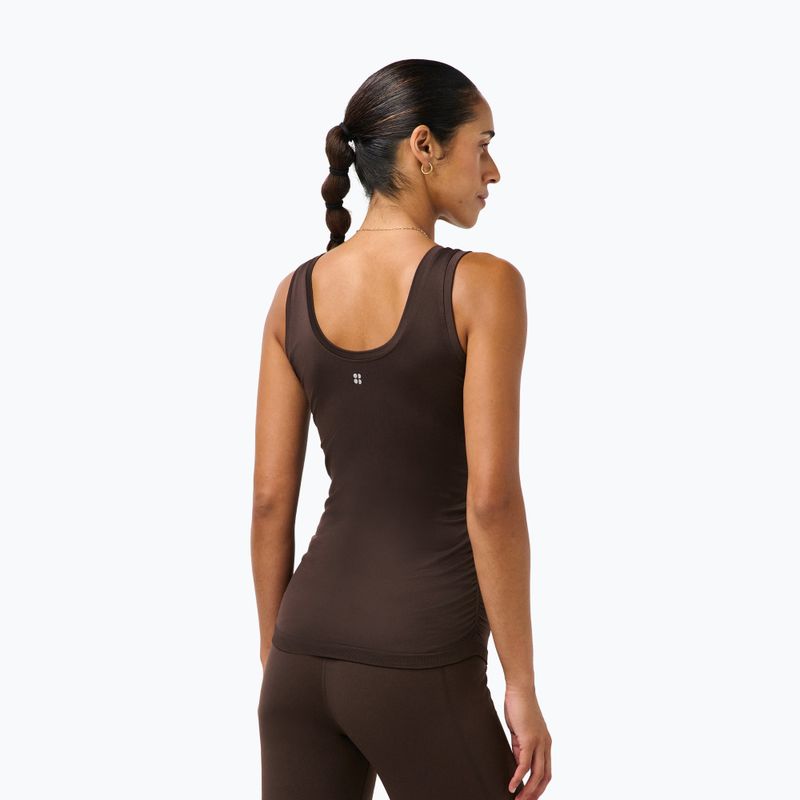 Dámské tričko na jógu Sweaty Betty Seamless Ruched Tank espresso brown 2