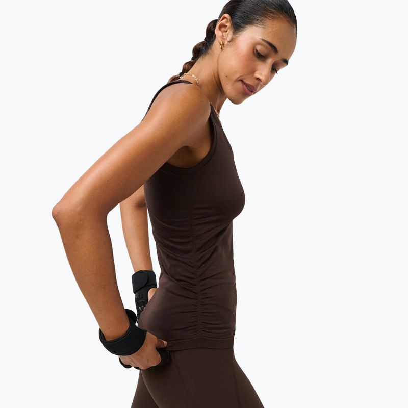 Dámské tričko na jógu Sweaty Betty Seamless Ruched Tank espresso brown 4