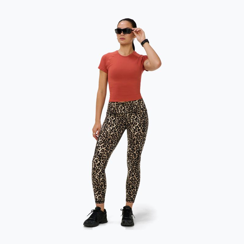 Dámské tréninkové legíny Sweaty Betty Power Piping Workout 7/8 brown ink leopard print 2