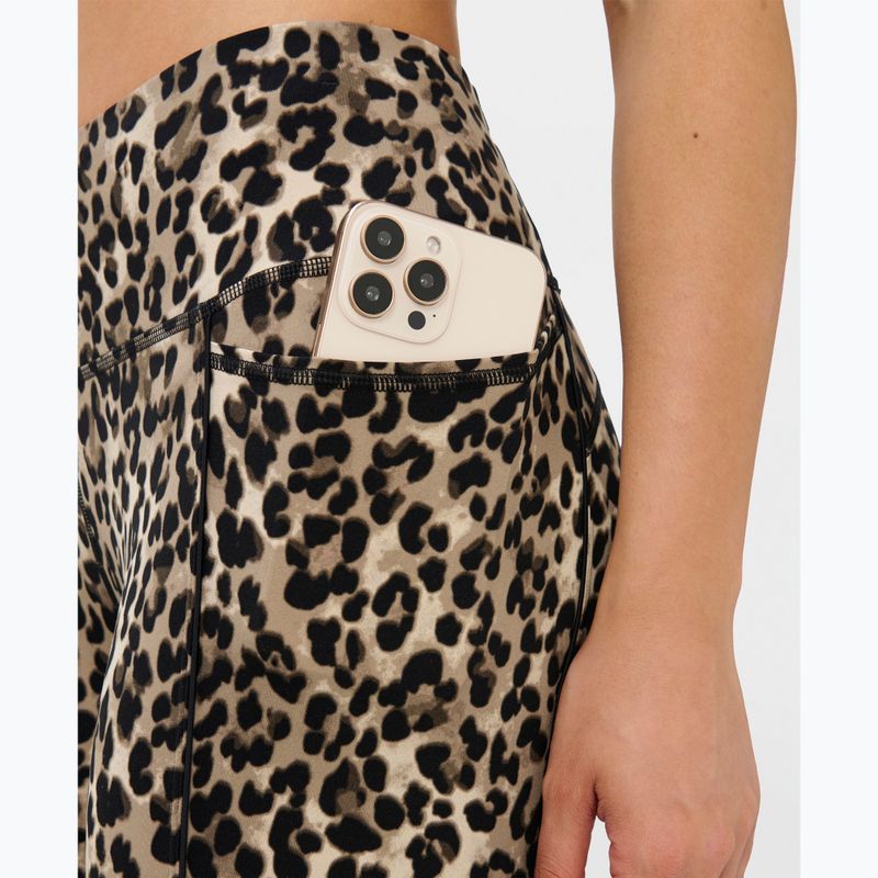 Dámské tréninkové legíny Sweaty Betty Power Piping Workout 7/8 brown ink leopard print 4