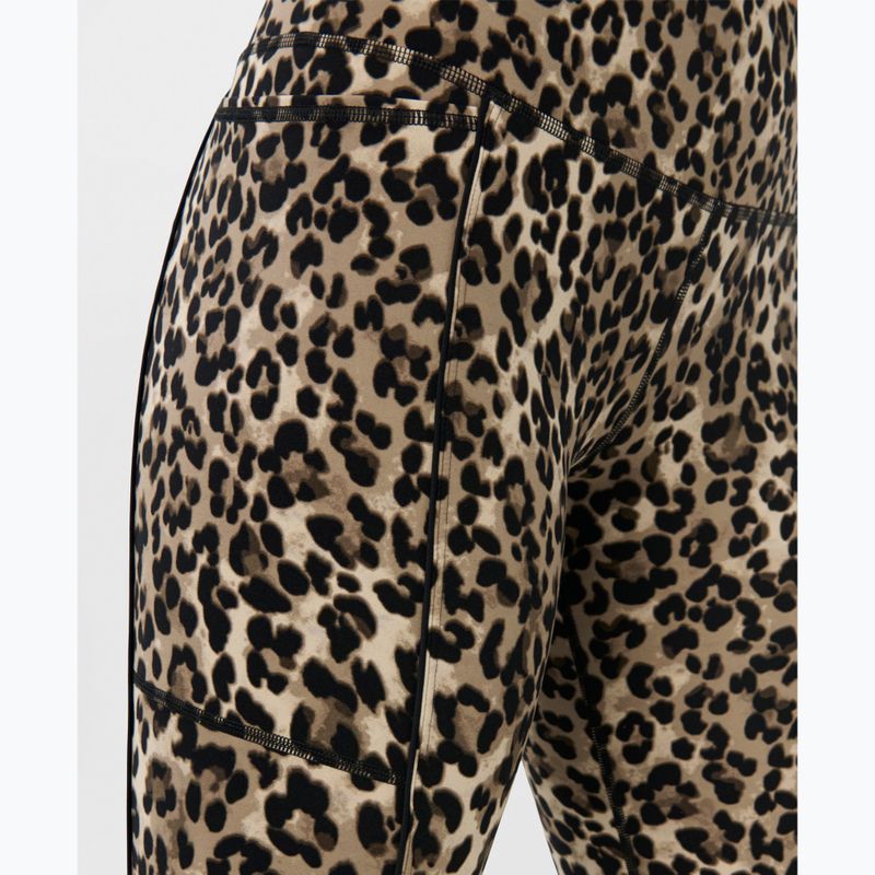 Dámské tréninkové legíny Sweaty Betty Power Piping Workout 7/8 brown ink leopard print 6
