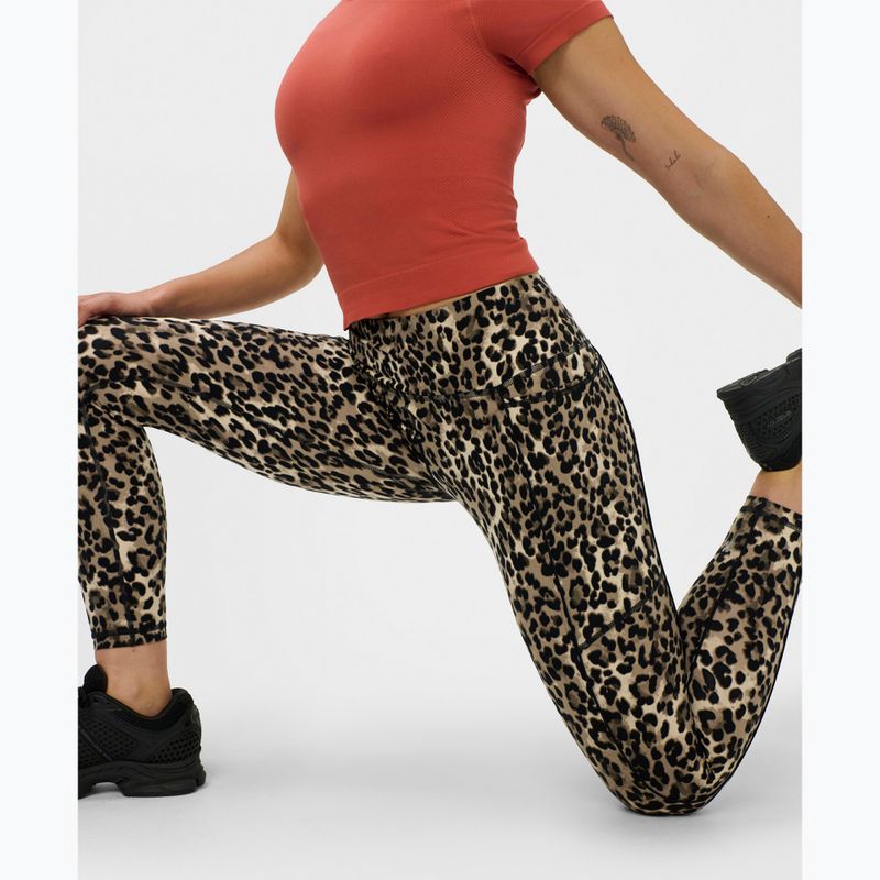 Dámské tréninkové legíny Sweaty Betty Power Piping Workout 7/8 brown ink leopard print 7
