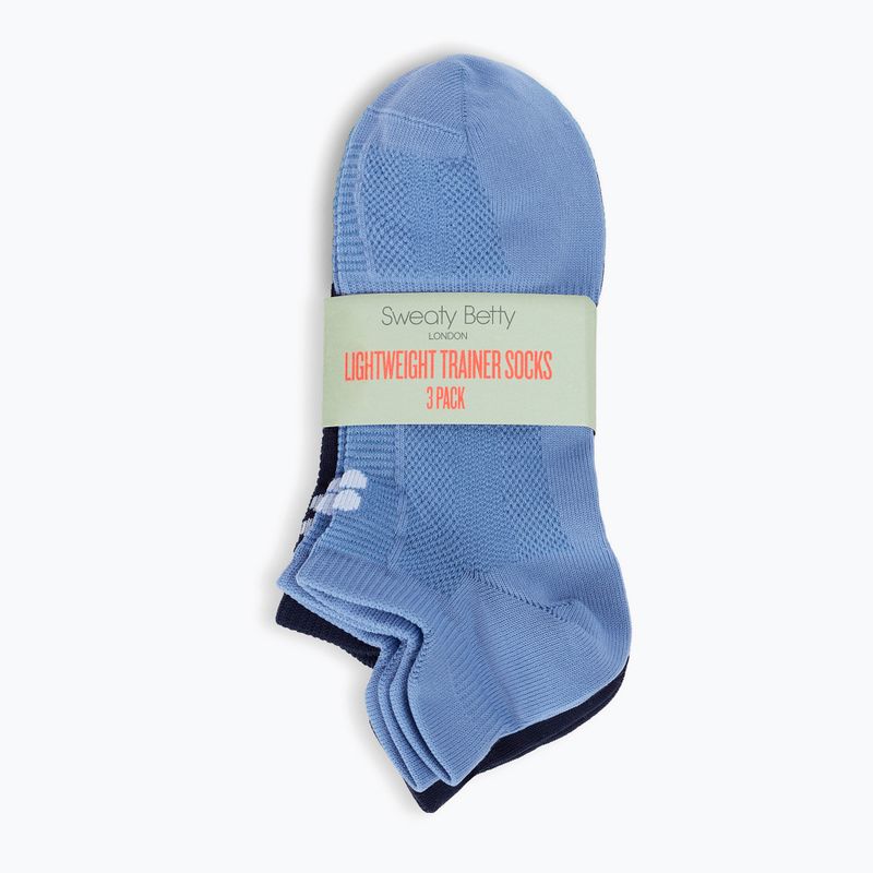 Dámské ponožky Sweaty Betty Lightweight Trainer 3 pary fadedblue frenchnavy crea 2
