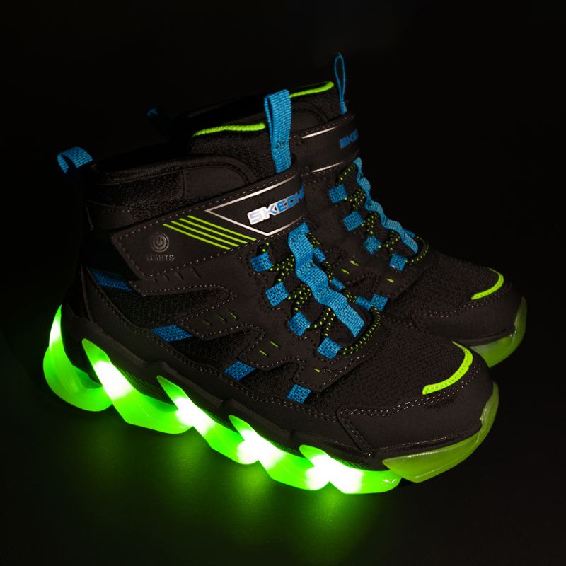 Dětské boty SKECHERS Mega-Surge Flash Breeze black/blue/lime 7