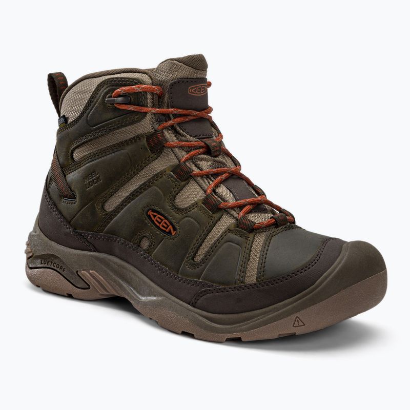 Pánské trekové boty KEEN Circadia Mid Wp green-brown 1026766