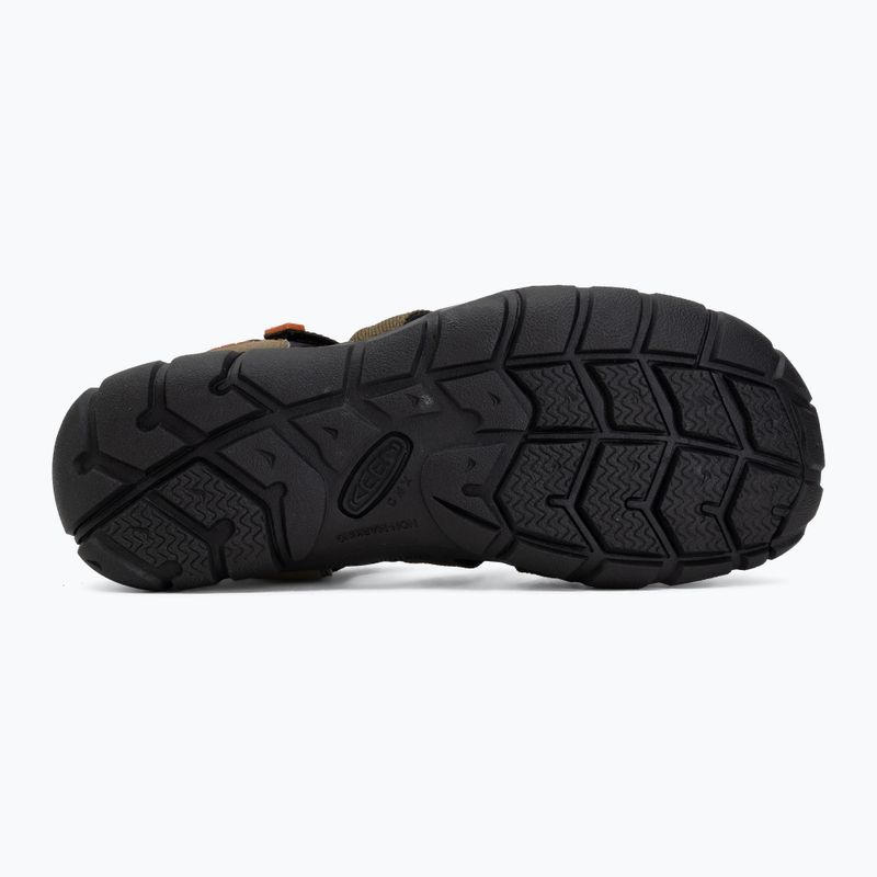 Juniorské sandály KEEN Seacamp II CNX dark olive/gold flame 4
