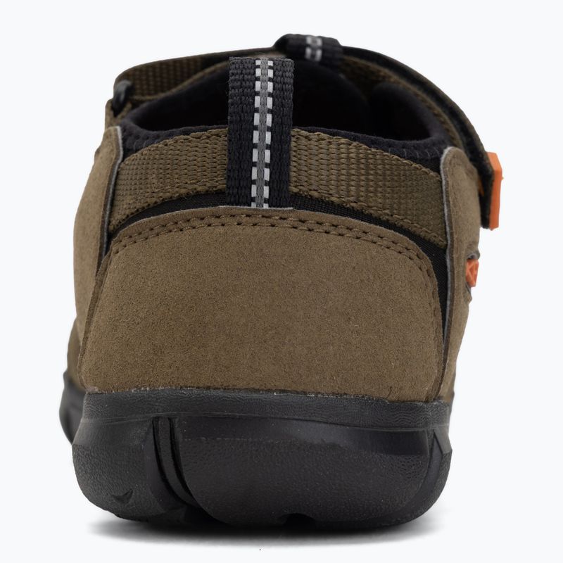 Juniorské sandály KEEN Seacamp II CNX dark olive/gold flame 6
