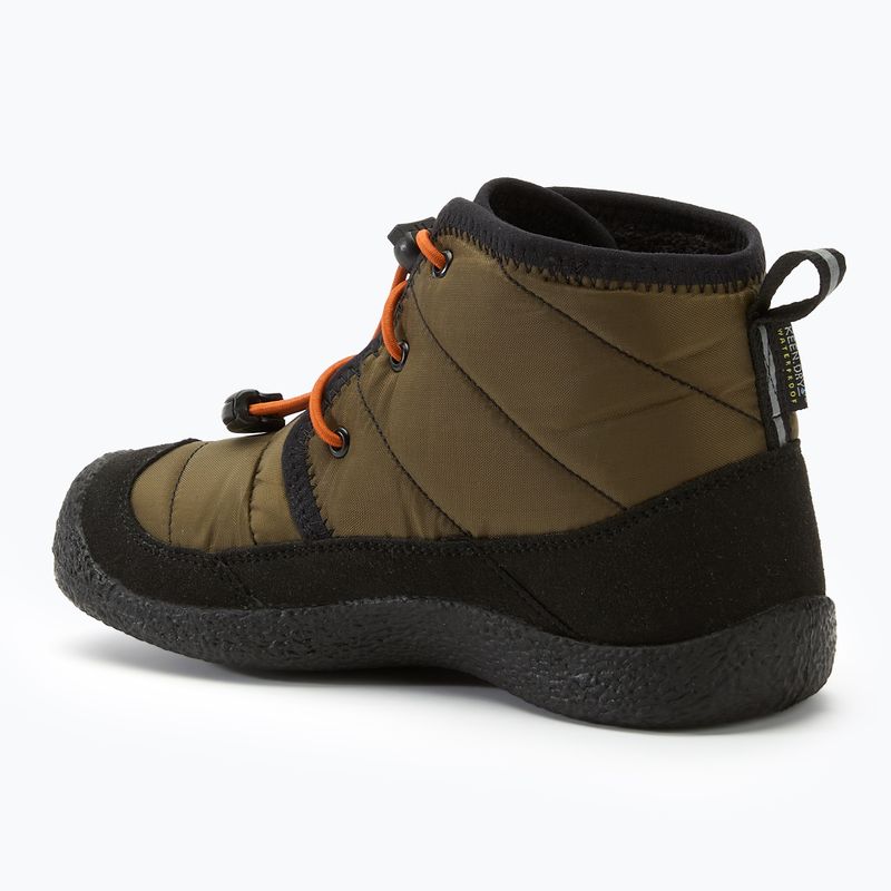 Juniorské boty KEEN Howser II Chukka WP dark olive/gold flame 3