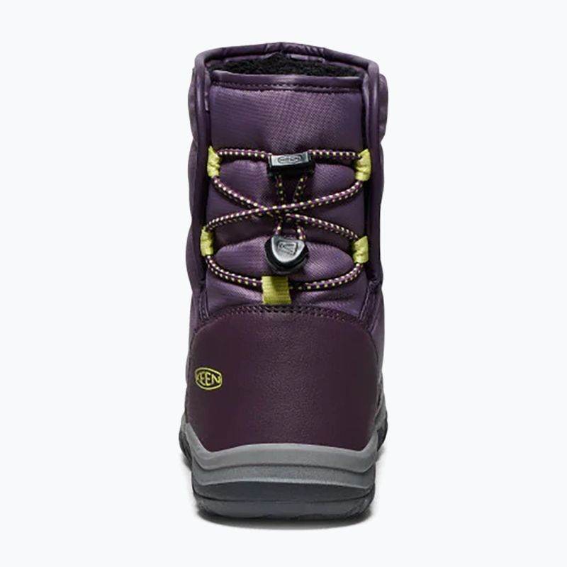 Juniorské sněhule KEEN Puffrider WP black plum/daiquiri green 11