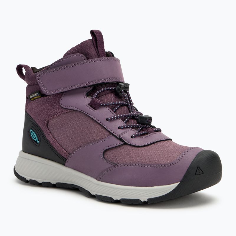 Dětské turistické boty KEEN Skua Mid WP JR black plum/plum perfect