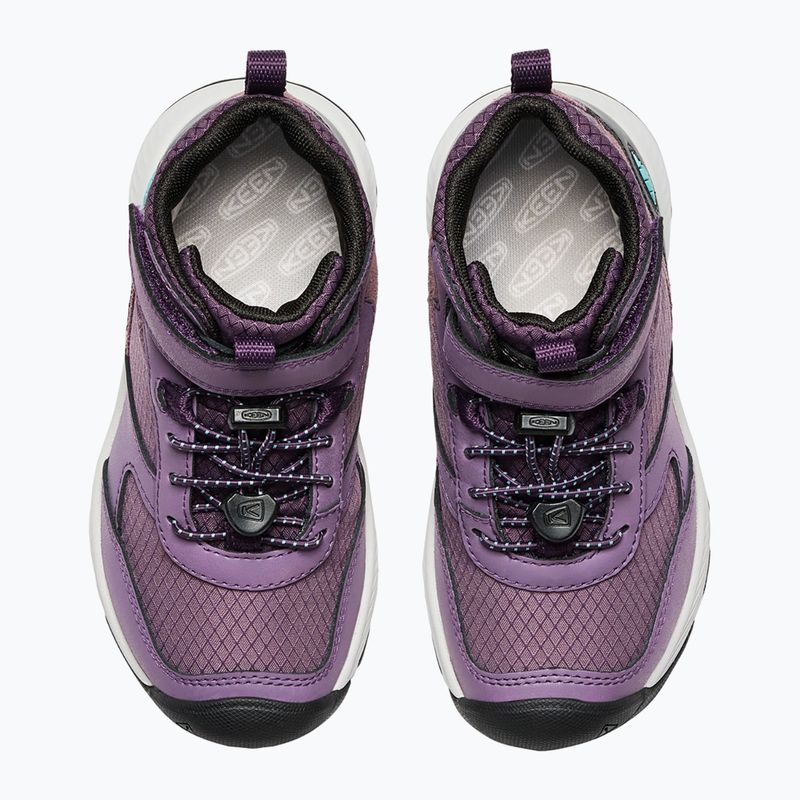 Dětské turistické boty KEEN Skua Mid WP black plum/plum perfect 12