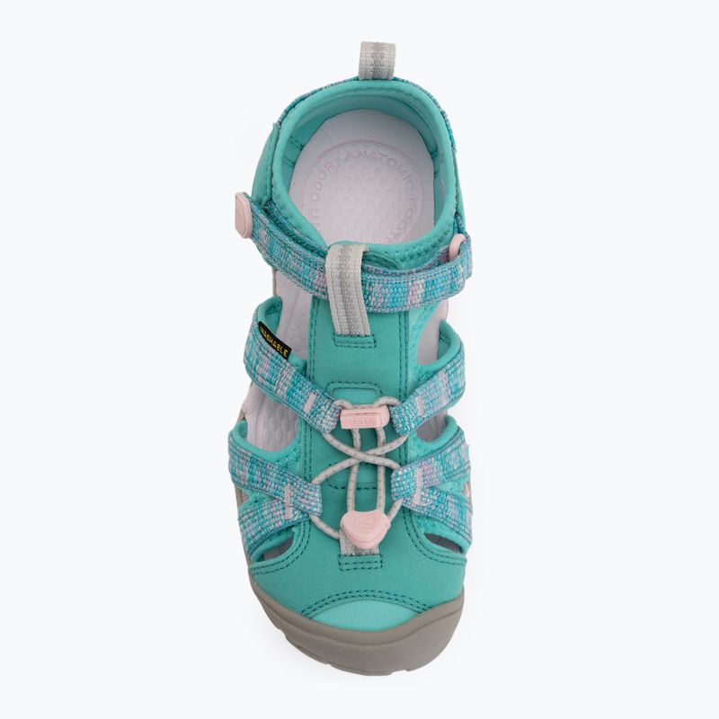 Juniorské sandály KEEN Seacamp II CNX bright aqua/giggle pink 5