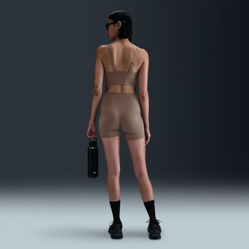 Sportovní podprsenka Nike Alate Medium Support Longline mink brown/white 12