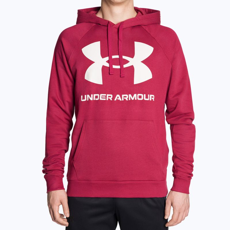 Pánská sportovní mikina Under Armour pánská tréninková mikina Rival Fleece Big Logo HD červeno- bílá 1357093-664