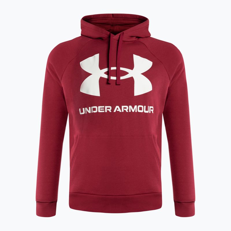 Pánská sportovní mikina Under Armour pánská tréninková mikina Rival Fleece Big Logo HD červeno- bílá 1357093-664 4