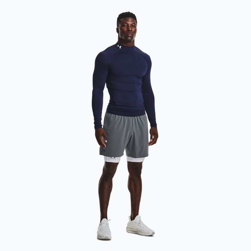 Pánské  tričko longsleeve  Under Armour Heat Gear Armour Comp Mock midnight navy/white 2