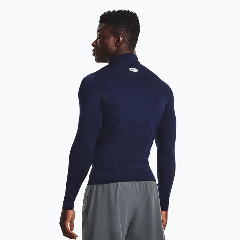 Pánské  tričko longsleeve  Under Armour Heat Gear Armour Comp Mock midnight navy/white 3