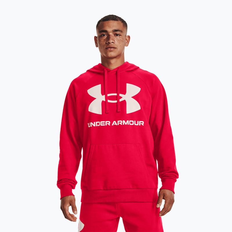 Pánská mikina Under Armour Rival Fleece Big Logo Hd s kapucí červená 1357093