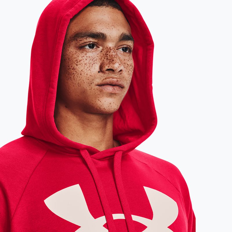 Pánská mikina Under Armour Rival Fleece Big Logo Hd s kapucí červená 1357093 4