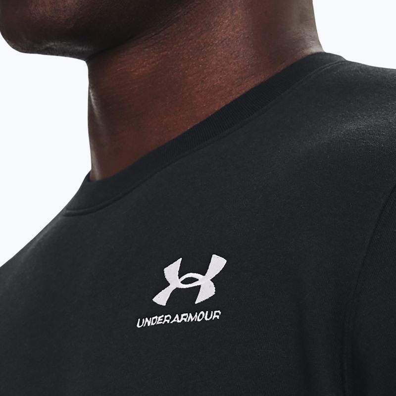 Pánská mikina Under Armour Essential Fleece Crew černá/bílá 3