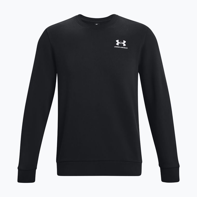 Pánská mikina Under Armour Essential Fleece Crew černá/bílá 4