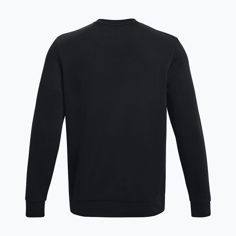 Pánská mikina Under Armour Essential Fleece Crew černá/bílá 5