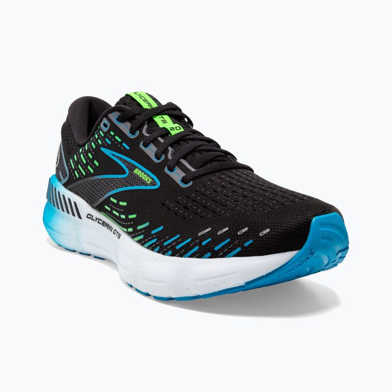 Brooks Glycerin GTS 20 pánské běžecké boty black/hawaiian ocean/green 11