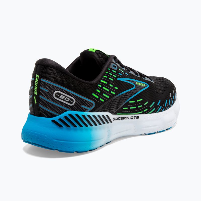 Brooks Glycerin GTS 20 pánské běžecké boty black/hawaiian ocean/green 16