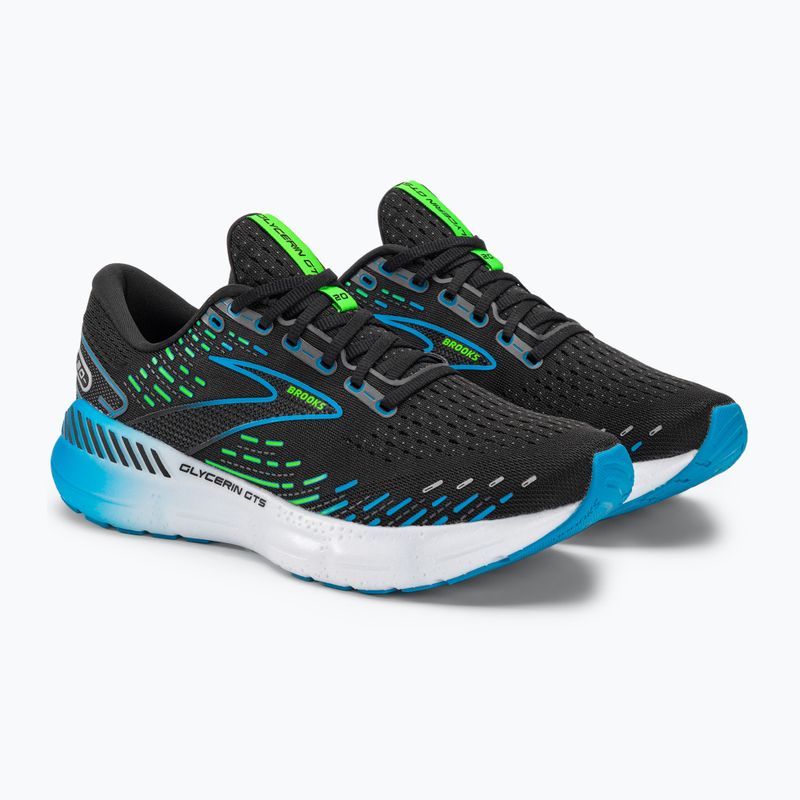 Brooks Glycerin GTS 20 pánské běžecké boty black/hawaiian ocean/green 4