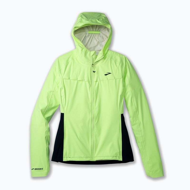 Dámská běžecká bunda Brooks High Point Waterproof lime/navy 7