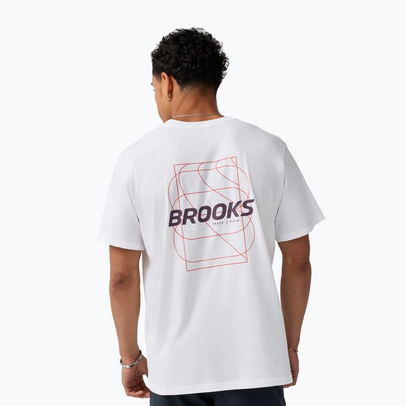 Pánské běžecké tričko Brooks Graphic white/burgundy blaze/cosmic 2