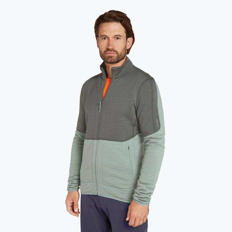 Pánská mikina Icebreaker Merino 400 RealFleece Descender LS Zip galaxy/ moss/ cb