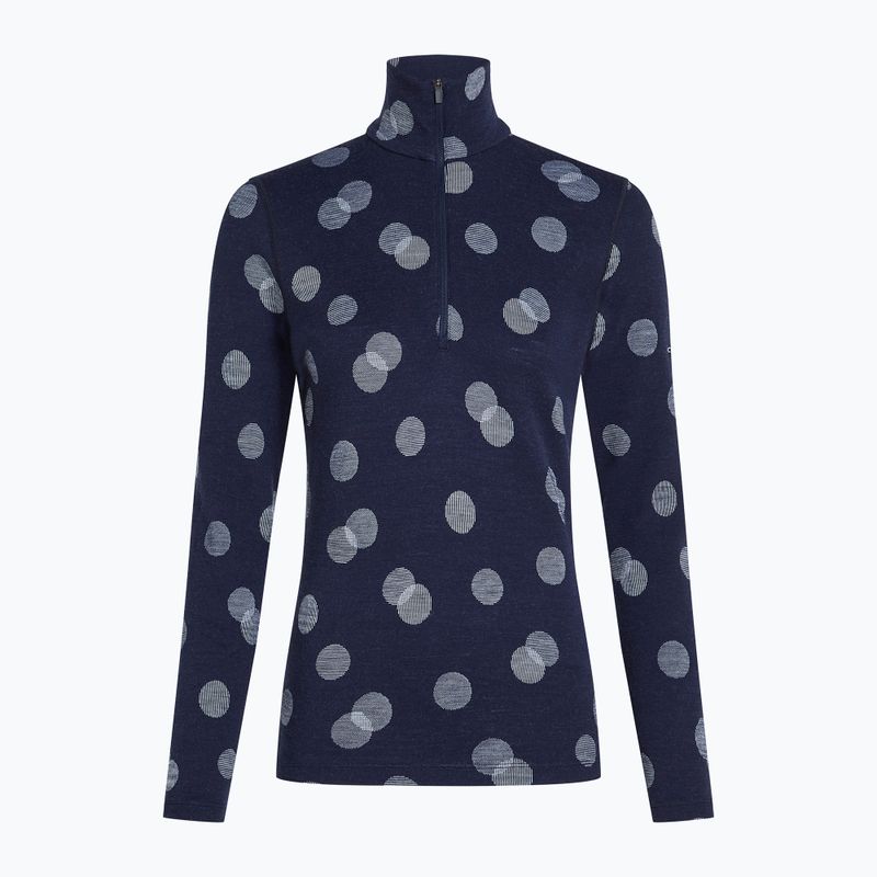 Dámská termo mikina  icebreaker Merino 260 Vertex LS Half Z Falling Flakes midnight navy/ snow/j 7