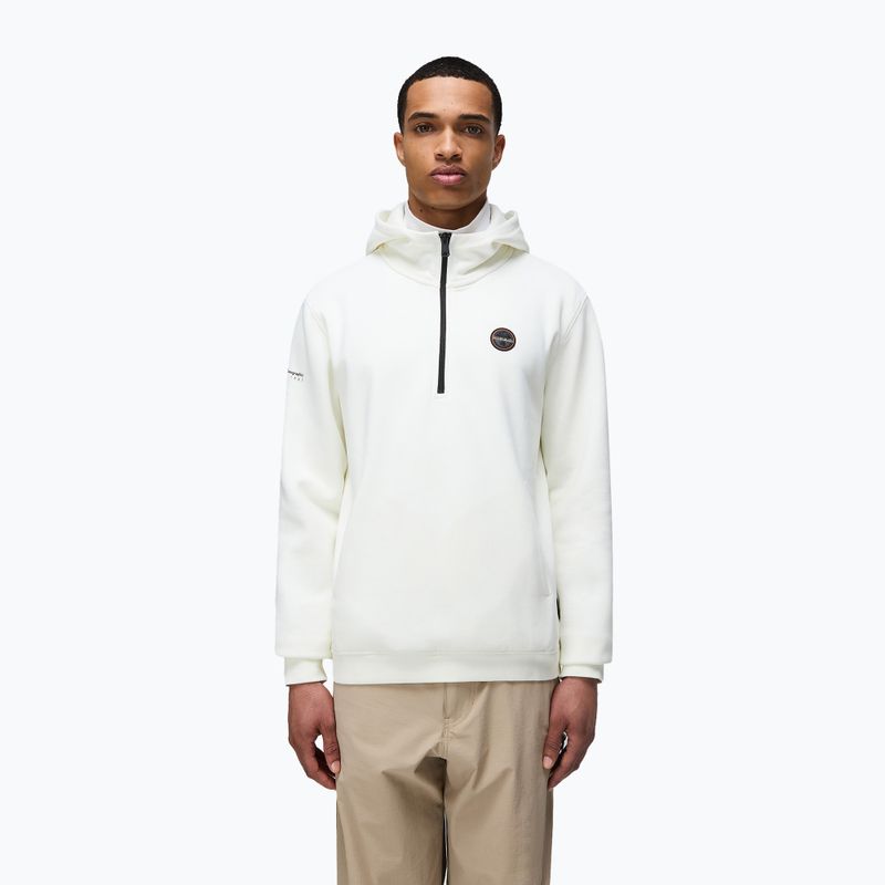 Pánská mikina Napapijri B-Badge Half Zip Hooded white heron