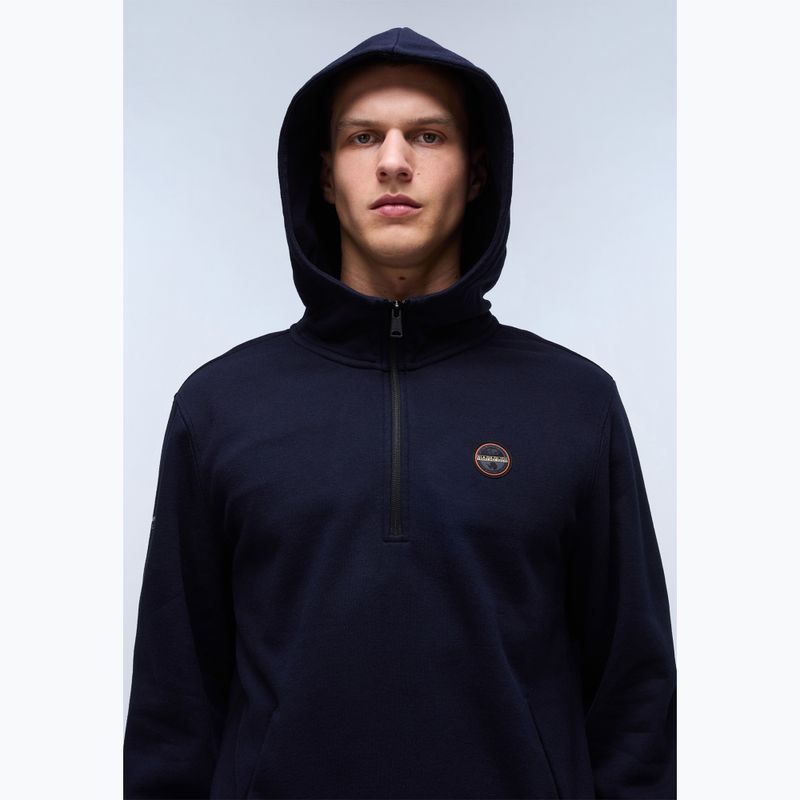 Pánská mikina Napapijri B-Badge Half Zip Hooded blu marine 5