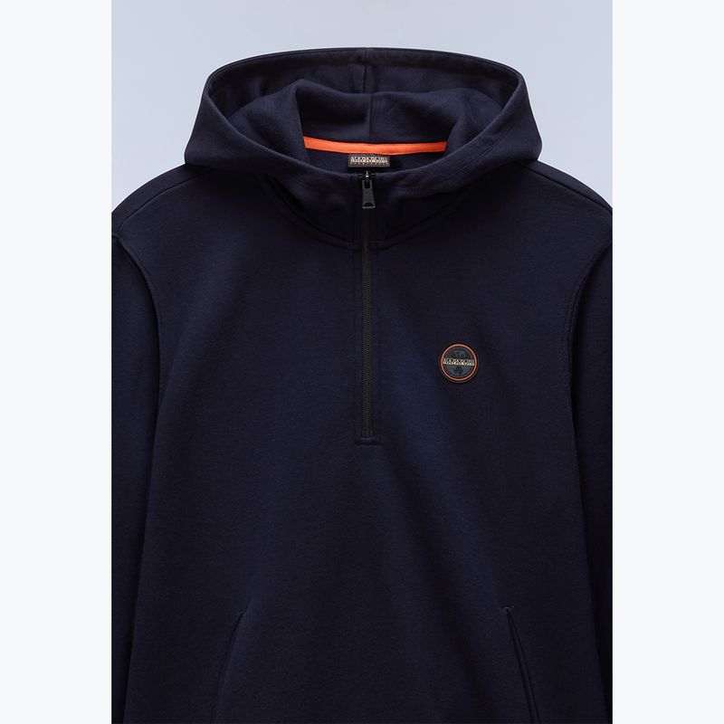 Pánská mikina Napapijri B-Badge Half Zip Hooded blu marine 8