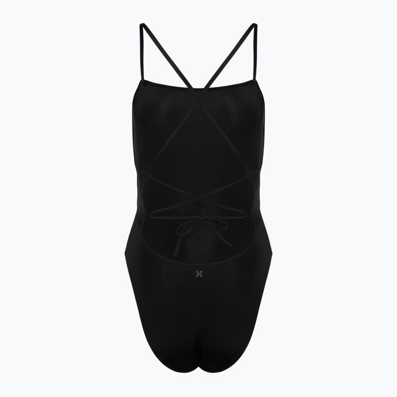 Dámské jednodílné plavky Hurley Solid Square Neck Moderate One Piece Swimsuit Black 2