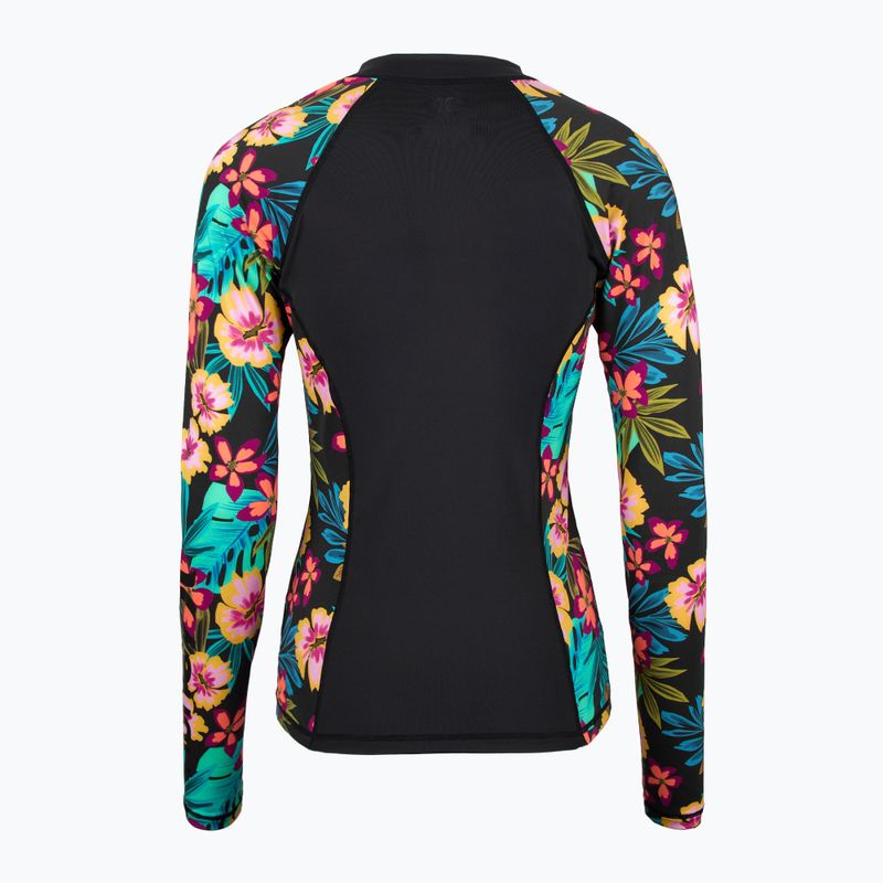 Dámské plavecké tričko longsleeveHurley Fiji Fantasy Zip Front Rashguard black 2