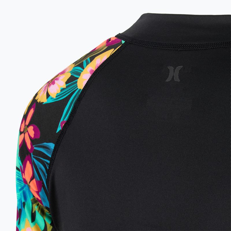 Dámské plavecké tričko longsleeveHurley Fiji Fantasy Zip Front Rashguard black 4