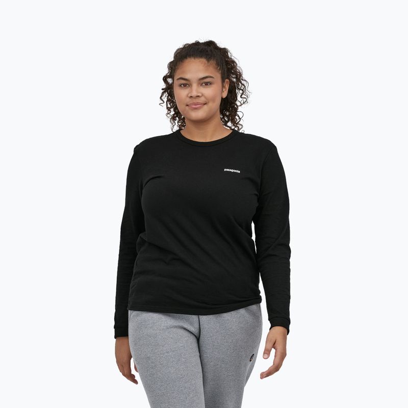 Dámské tričko Longsleeve Patagonia P-6 Logo Responsibili-Tee black