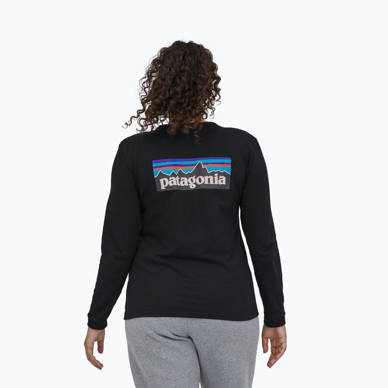 Dámské tričko Longsleeve Patagonia P-6 Logo Responsibili-Tee black 2