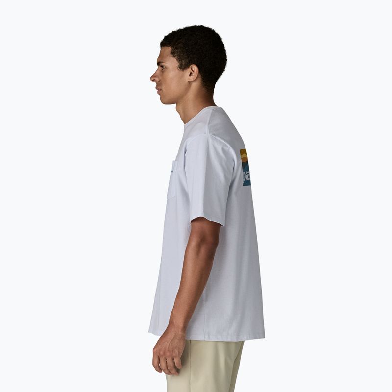 Pánské tričko Patagonia Boardshort Logo Pocket Responsibili white 4